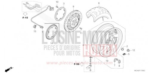 ROUE ARRIERE GL1800E de 2014